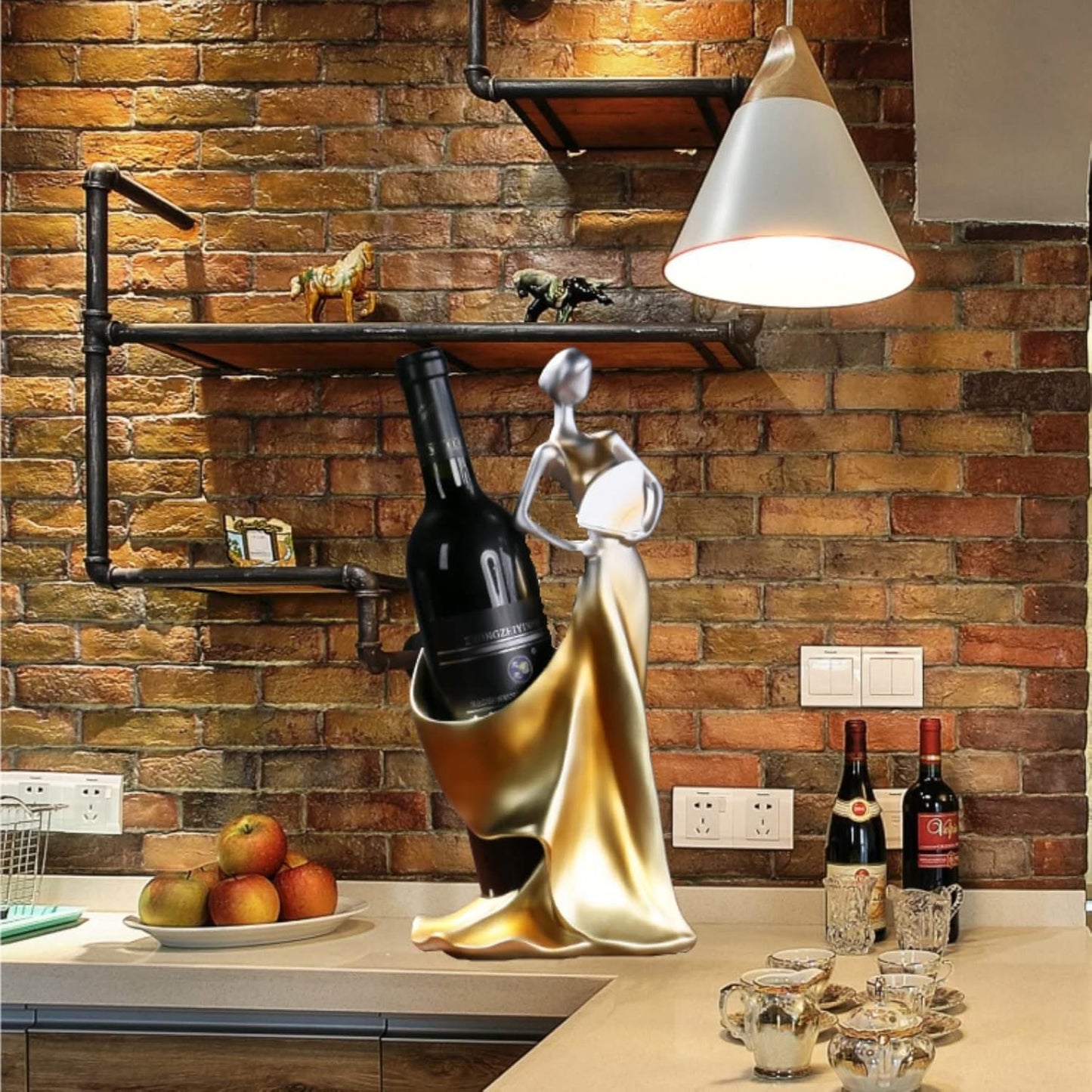 Wine Rack, Wine Bottle Holder Decorative, Lady Wine Holder, Single Wine Holder Stand, Wine Racks Countertop for Kitchen Home Bar Tabletop Decor