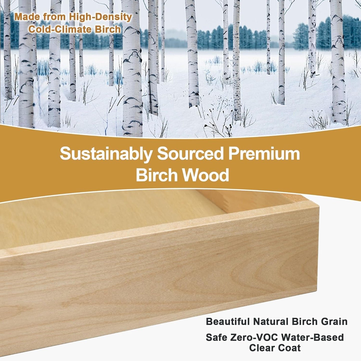 ALINE FURNITURE Birch Pull Out Drawers for Cabinets, 21" W x 21" D x 6" H Soft-Close Slide Out Drawer for Kitchen Cabinets, Pull Out Shelves, Pantry Cabinet Organizer, with Pre-Drilled Wood Template