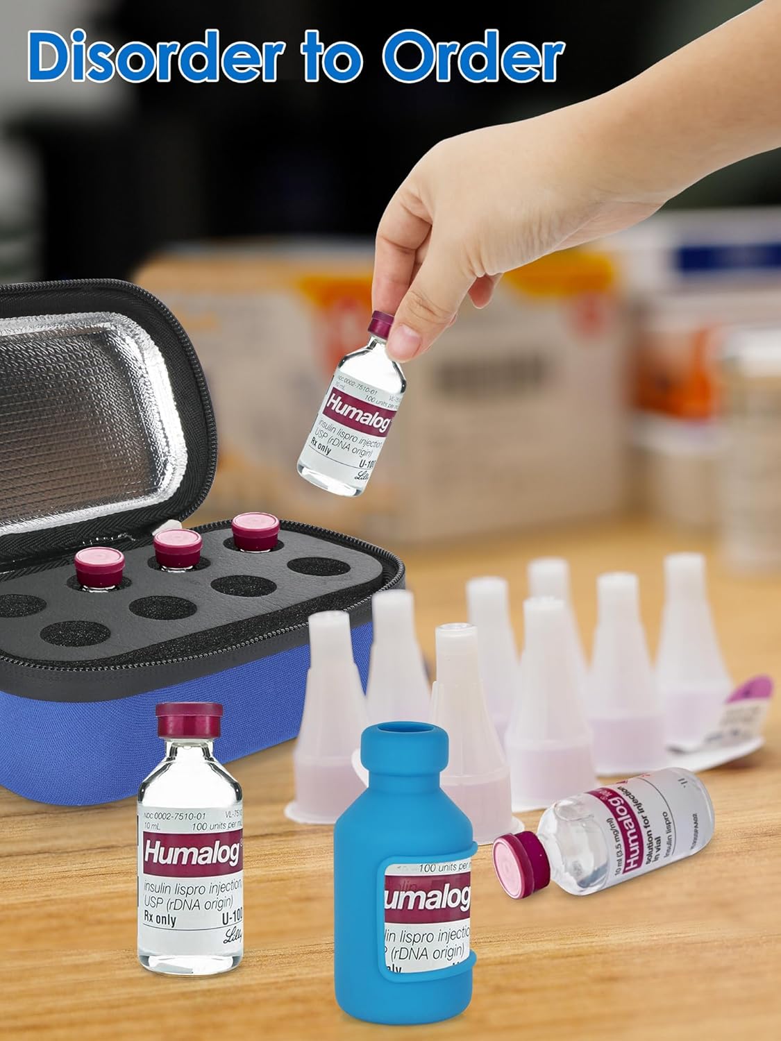 YOUSHARES Insulin Fridge Holder Storage Case Organizer, Insulin Vial Organizer Bag Fits Standard 10ml U-100 Vials, Built-in Aluminium Foil | Safe and Reliable Bottle Protector