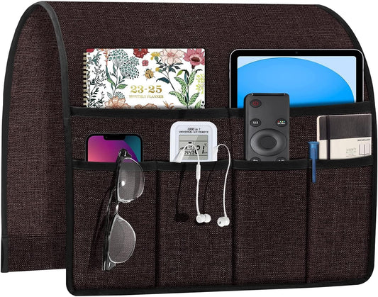 Joywell Armrest Organizer Remote Holder for Recliner Armchair Caddy Couch Sofa Arm Chair Caddie with 6 Pocket Storage for Magazine, Phone, iPad, Purple