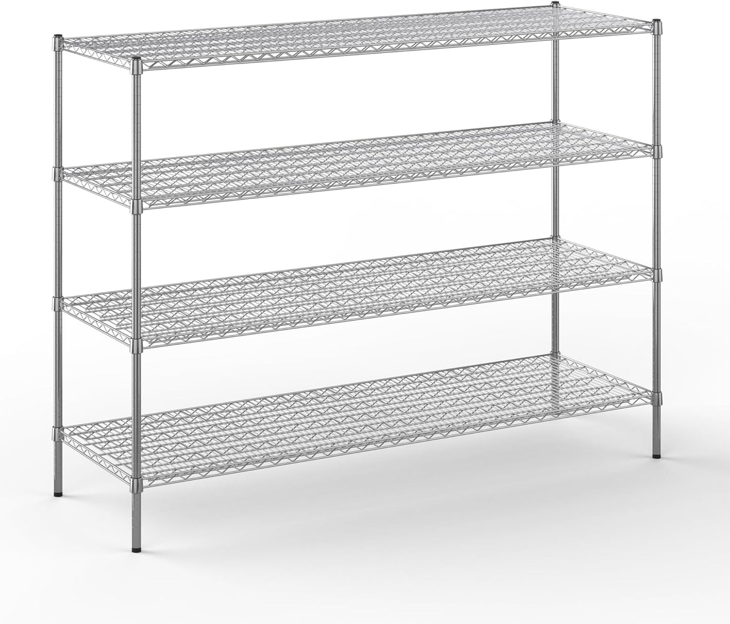 24" Deep x 72" Wide x 54" Height Wire Shelving Kit | 4-Tier | NSF Commercial Storage Rack Unit