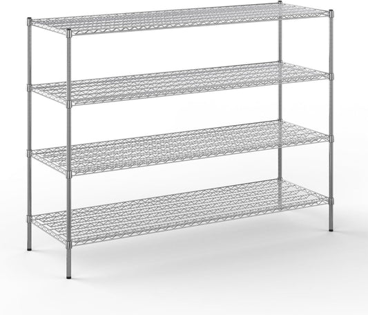 24" Deep x 72" Wide x 54" Height Wire Shelving Kit | 4-Tier | NSF Commercial Storage Rack Unit