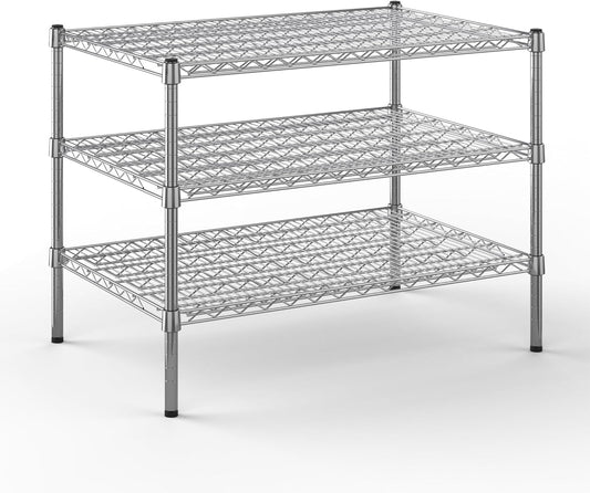 24" Deep x 36" Wide x 27" Height Wire Shelving Kit | 3-Tier | NSF Commercial Storage Rack Unit