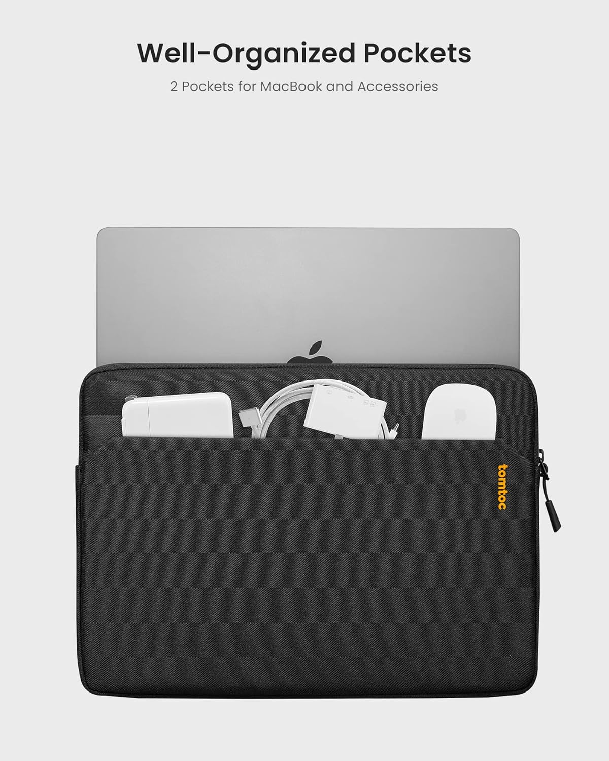 tomtoc Slim Laptop Sleeve for 15-inch 2025 New MacBook Air M4/A3241, M3/A3114, M2/A2941, 15 Inch Microsoft Surface Laptop AI PC/6/5, Dell XPS 15 Plus, Recycled Water-Resistant Protective Case Bag