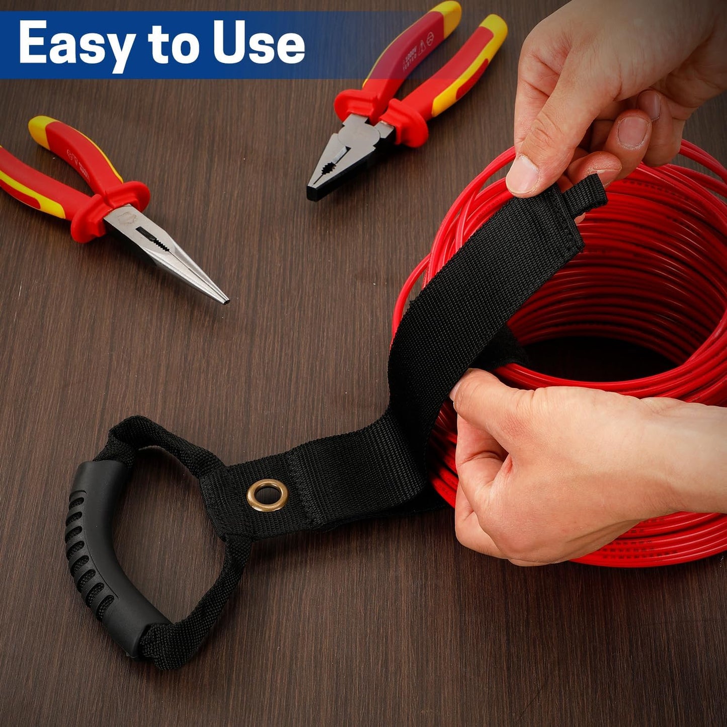 4 Pack Extension Cord Holder Organizer, 19 Inch & 24 Inch Adjustable Hook and Loop Cable Storage Straps with Handle for Garage Electrical Cords Cable Rope Hose Organizers and Storage