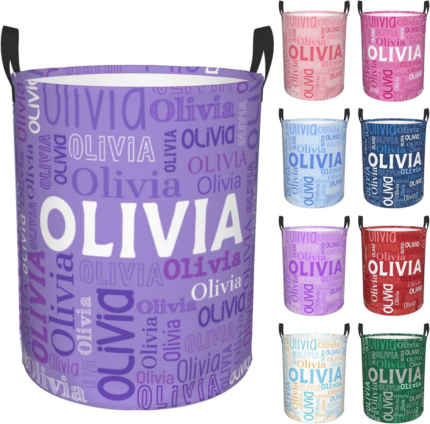 Custom Name Laundry Hamper, Personalized Laundry Basket with Name for Boys Girls Kids Men Women, Customized Name Dirty Clothes Basket Gifts for Clothes Toy Bathroom Bedroom Laundry Room Dorm