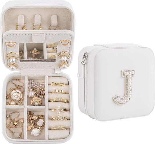 Birthday Gifts for Women, Initial Jewelry Box and Case for Travel, Perfect for Wife, Girlfriend, or Graduation Gift