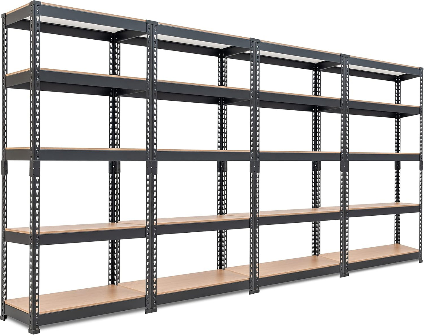 HOMEDANT 5 Tier Storage Shelves Adjustable Laminated Boltless Garage Metal Shelving Unit Heavy Duty Utility Rack Shelf Warehouse Pantry Closet Kitchen (4, (S) 28" W, Black)