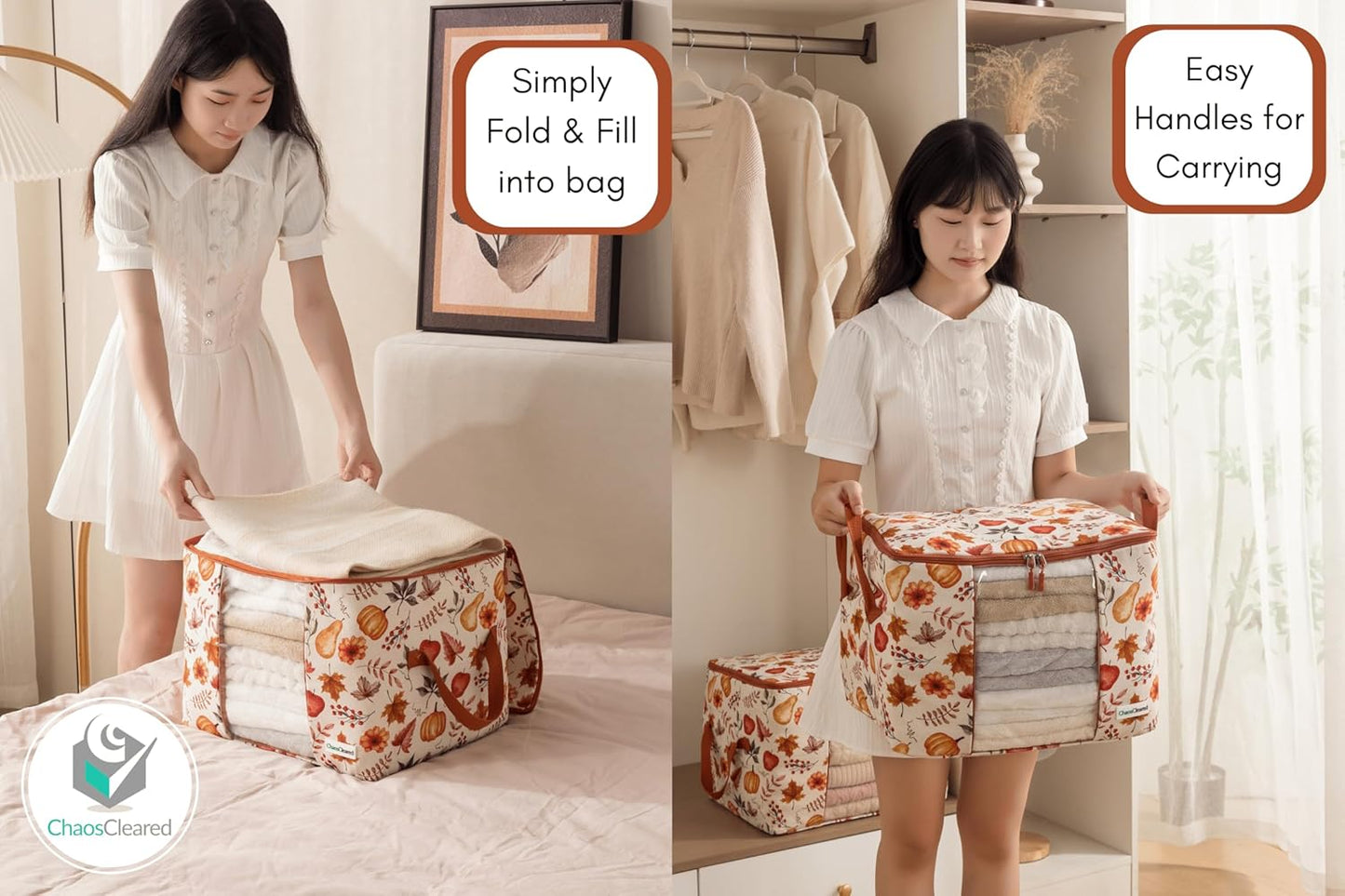 Canvas Storage Bags 2 Pack (Autumn Bag 2 Pack)