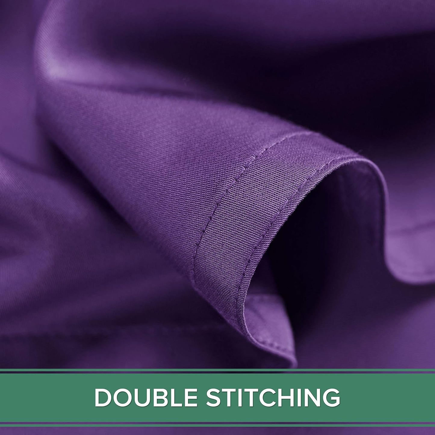 Queen Pillowcases by Pure Bamboo, Genuine 100% Organic Viscose Derived from Bamboo, Luxuriously Soft & Cooling, Double Stitching, Envelope Closure (2 Queen Pillowcases, Purple)