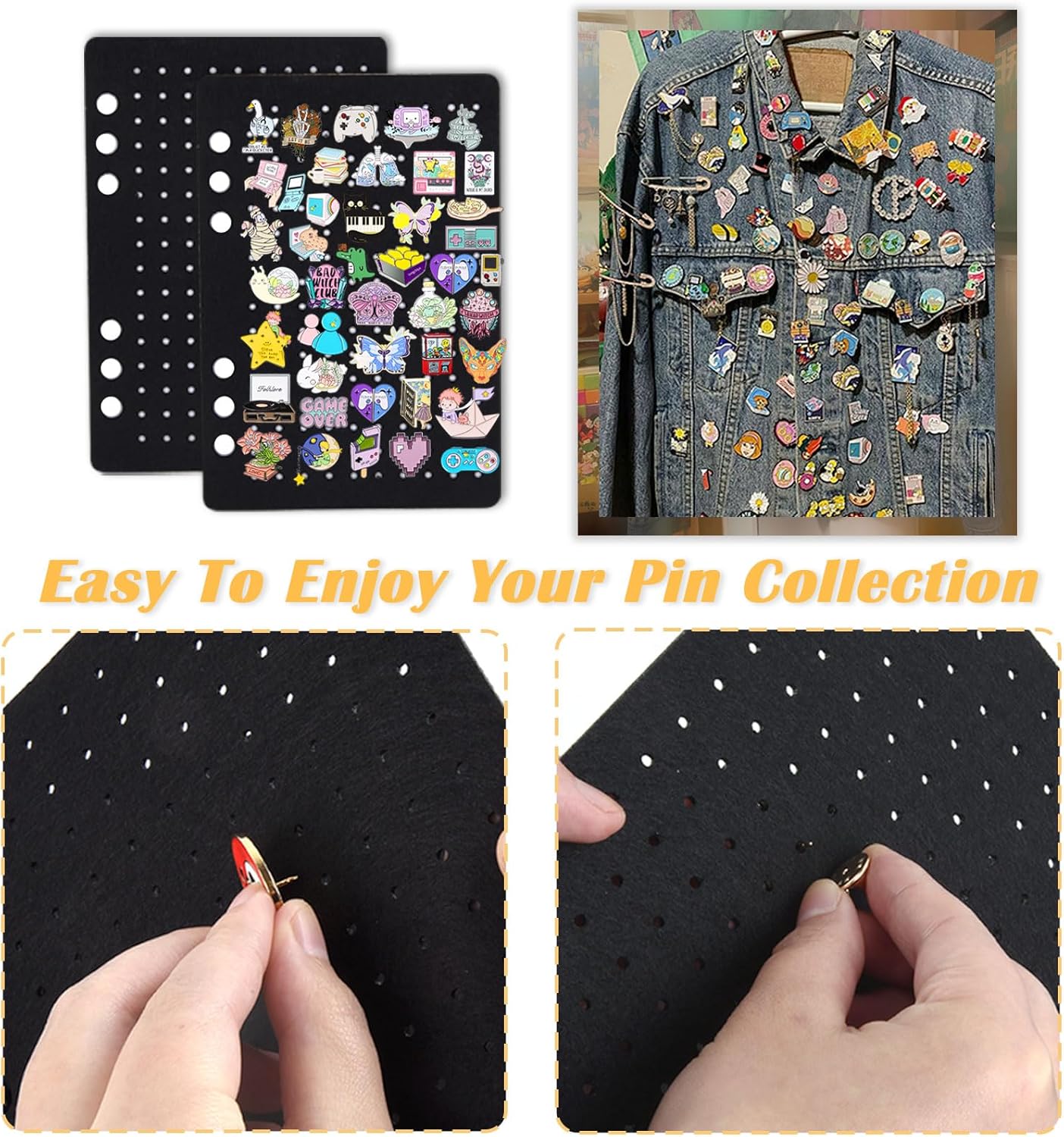 A5 Enamel Pin Display Pages,Creative Pin Collection with 5 Flip-Pages,Designed to Easily Trade & Display Enamel Pins (Pins Not Included)