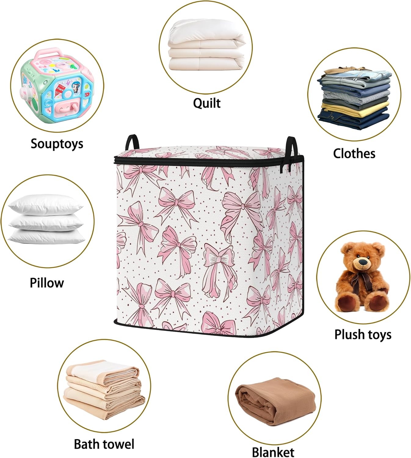 king comforter storage bag,clothes blanket bedding pillow quilt organizer for closet,fabric moving bags with portable handles and zipper 95L(2pack)