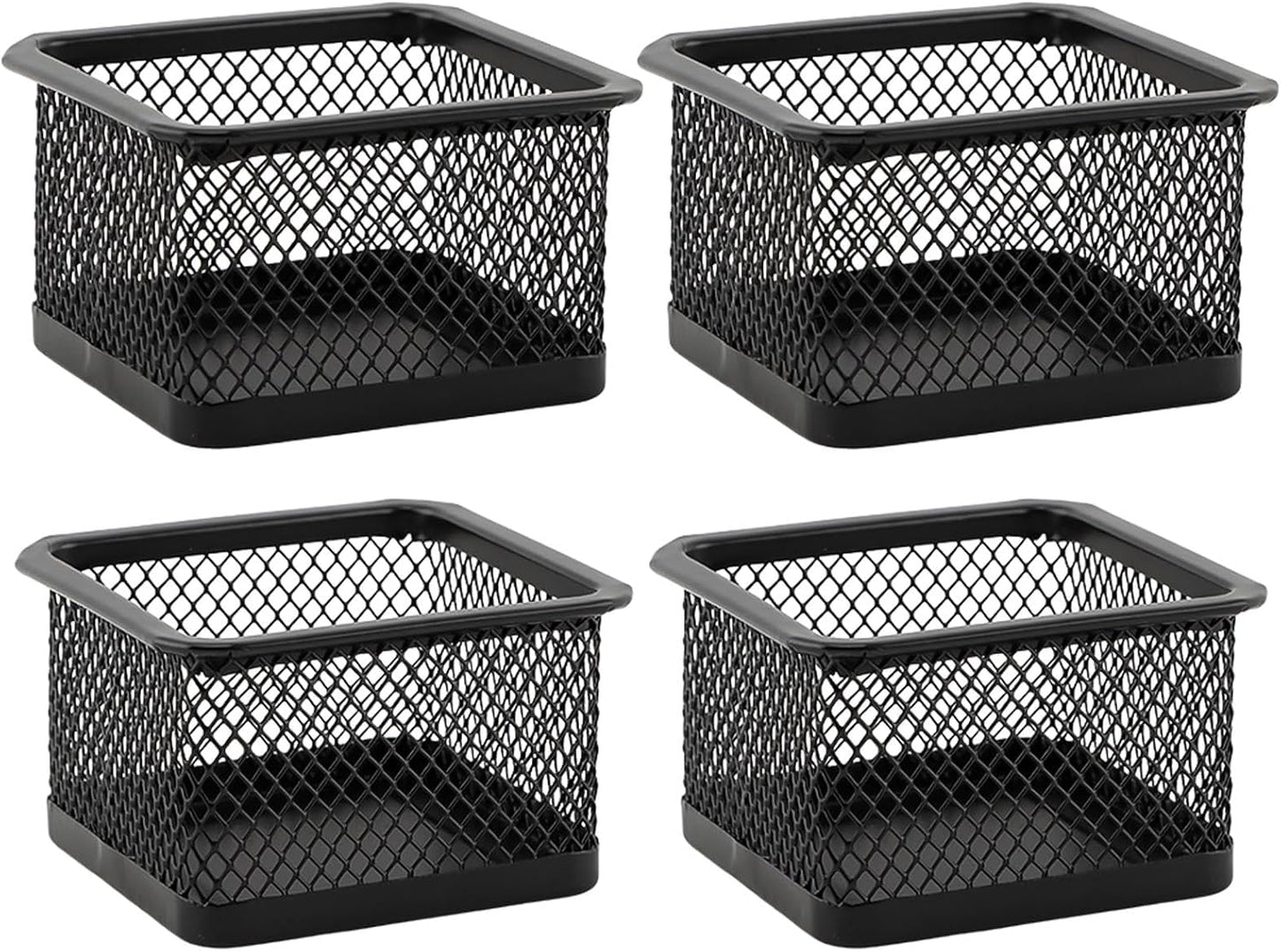 Paper Clip Holder for Desk, Paperclip Holders Mesh Paperclip Dispenser Organizer for Desk Binderclip Bobby Pin Holder Container for Home Office School(SIZE:4pcs)
