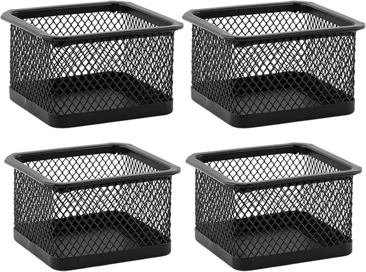 Paper Clip Holder for Desk, Paperclip Holders Mesh Paperclip Dispenser Organizer for Desk Binderclip Bobby Pin Holder Container for Home Office School(SIZE:4pcs)