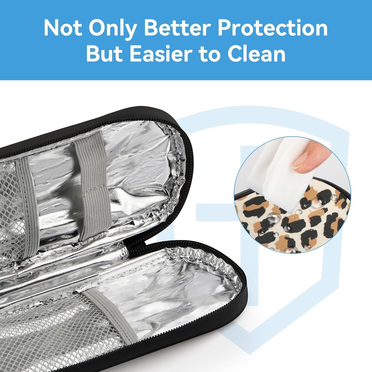 Insulin Cooler Travel Case Diabetic Medication Insulated Cool Organizer with 2 Reusable Ice Packs for Insulin Pen and Other Diabetic Supplies, for The Daily Life and Trip, Leopard Print