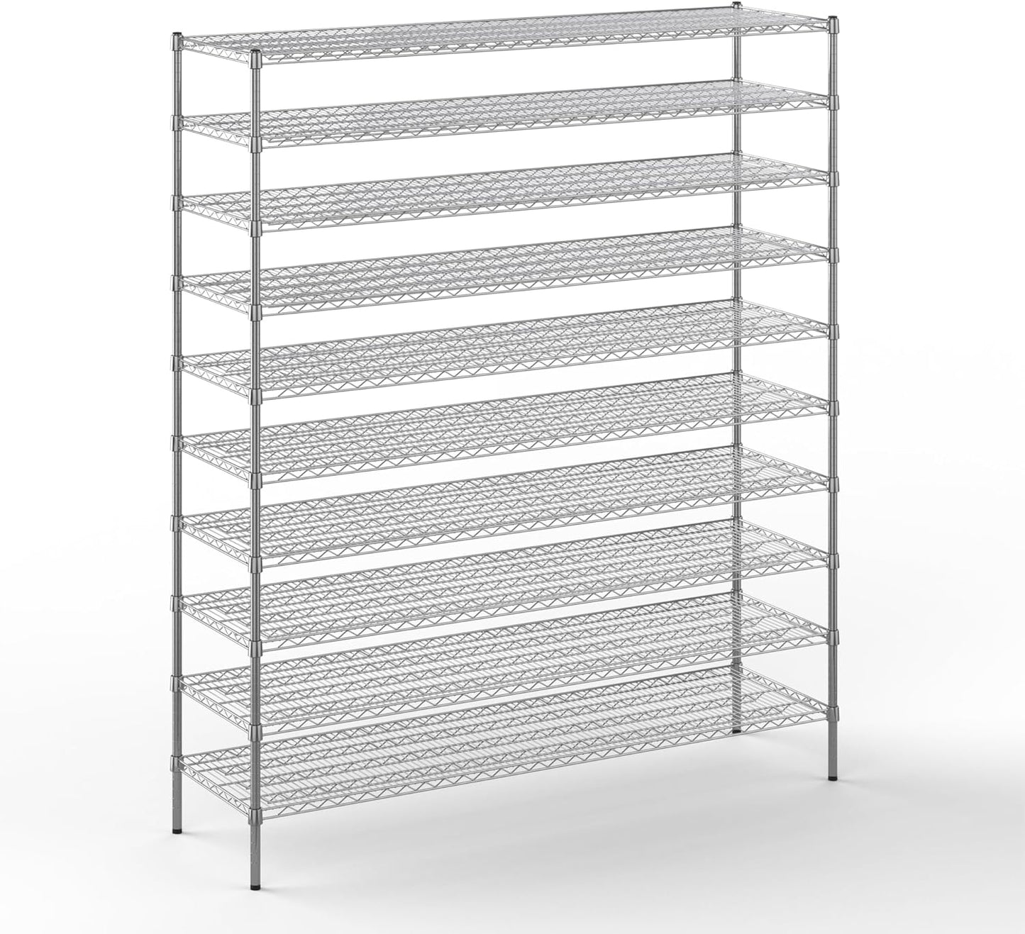 21" Deep x 72" Wide x 86" Height Wire Shelving Kit | 10-Tier | NSF Commercial Storage Rack Unit