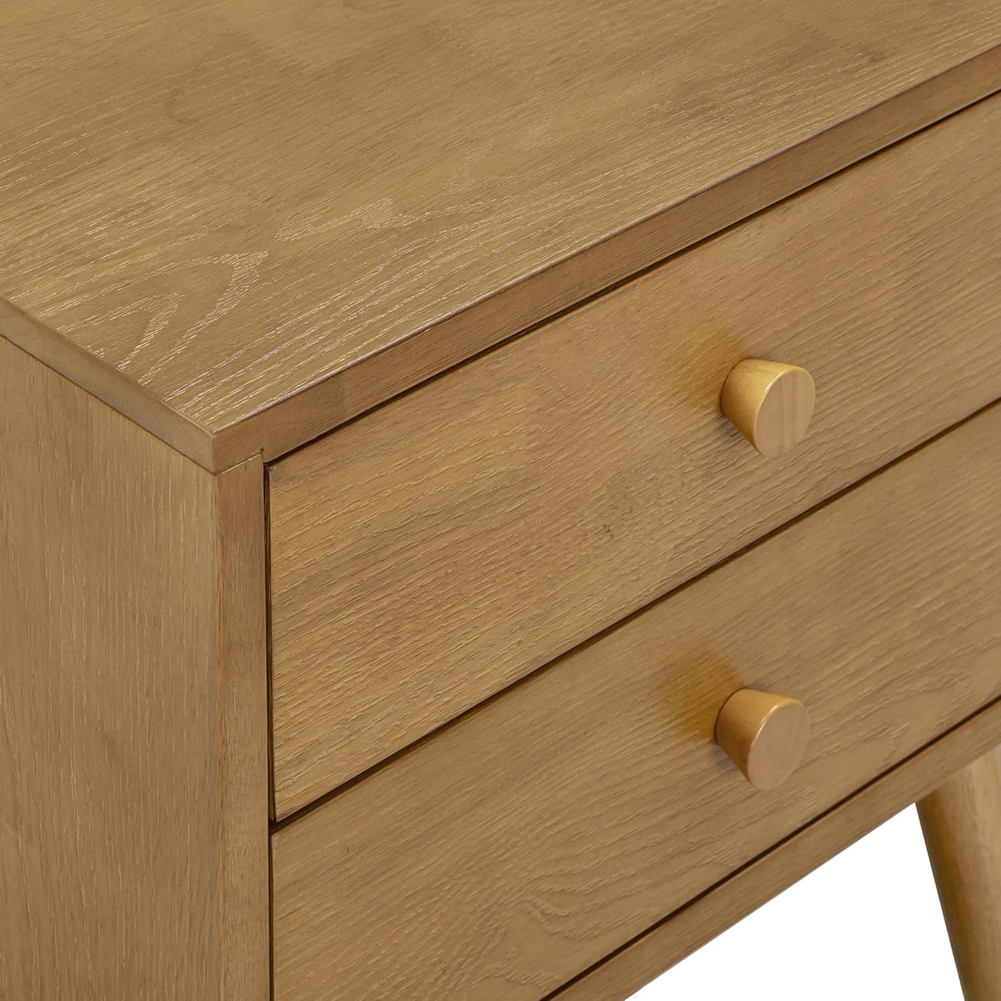 NTC Lux Nightstand with 2 Drawers, Featuring Adaptable Design, 150 lbs Load Capacity, Water-Resistant, Elevate Your Space, Easy Assembly - Rustic Oak
