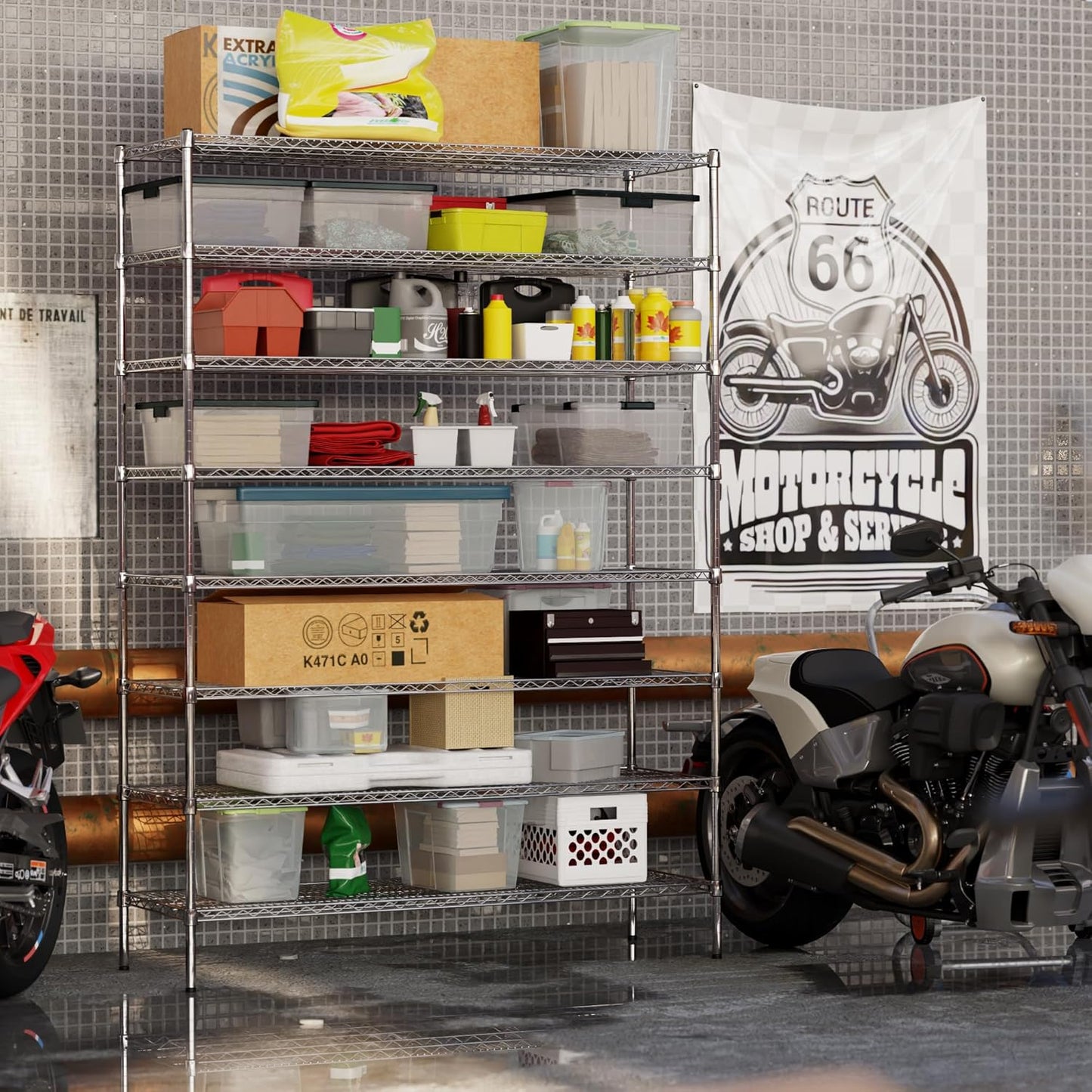 21" Deep x 60" Wide x 86" Height Wire Shelving Kit | 8-Tier | NSF Commercial Storage Rack Unit