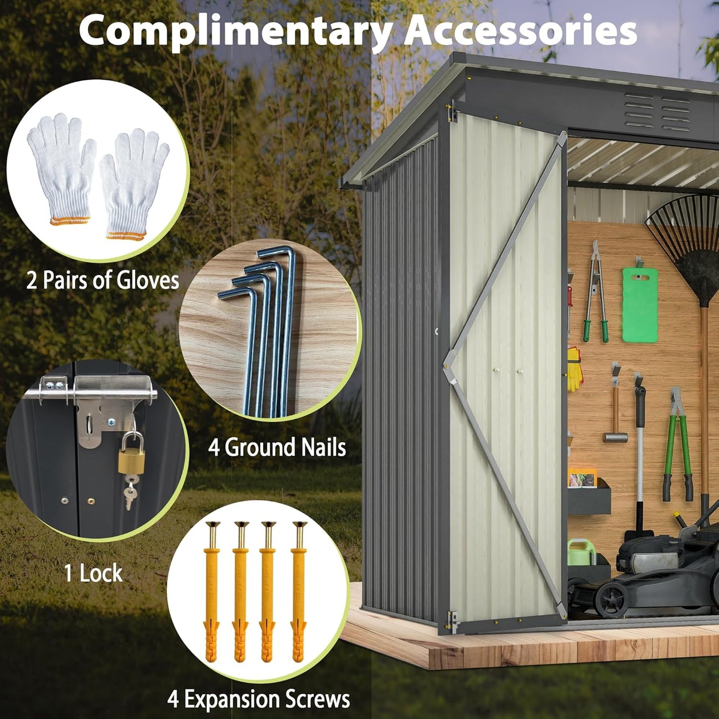 4x6 ft Metal Shed Outdoor Storage Shed,Metal Steel Utility Tool Shed Storage House with Double Lockable Doors and Air Vent for Backyard Garden Patio Lawn Black