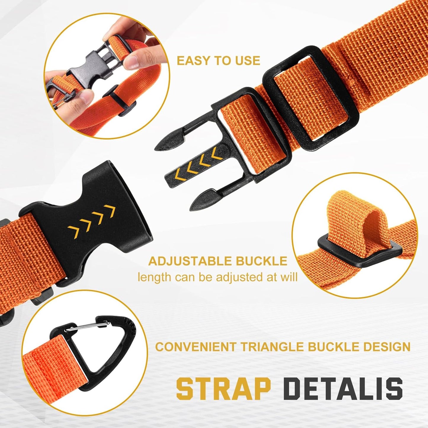 6 Pack 17 Inch Adjustable Extension Cord Holder Organizer with Triangle Clips for Garage Organization and Storage Heavy Duty Extension Cord Hanger for Men Workshop (Orange)