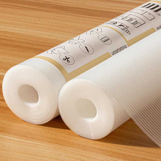 FEXIA Shelf Liners for Kitchen Cabinets Non-Slip Drawer Liner 17.5 Inches x 20 FT Waterproof & Oil-Proof Non Adhesive Durable Material Fridge Liner for Shelves (2 Rolls)