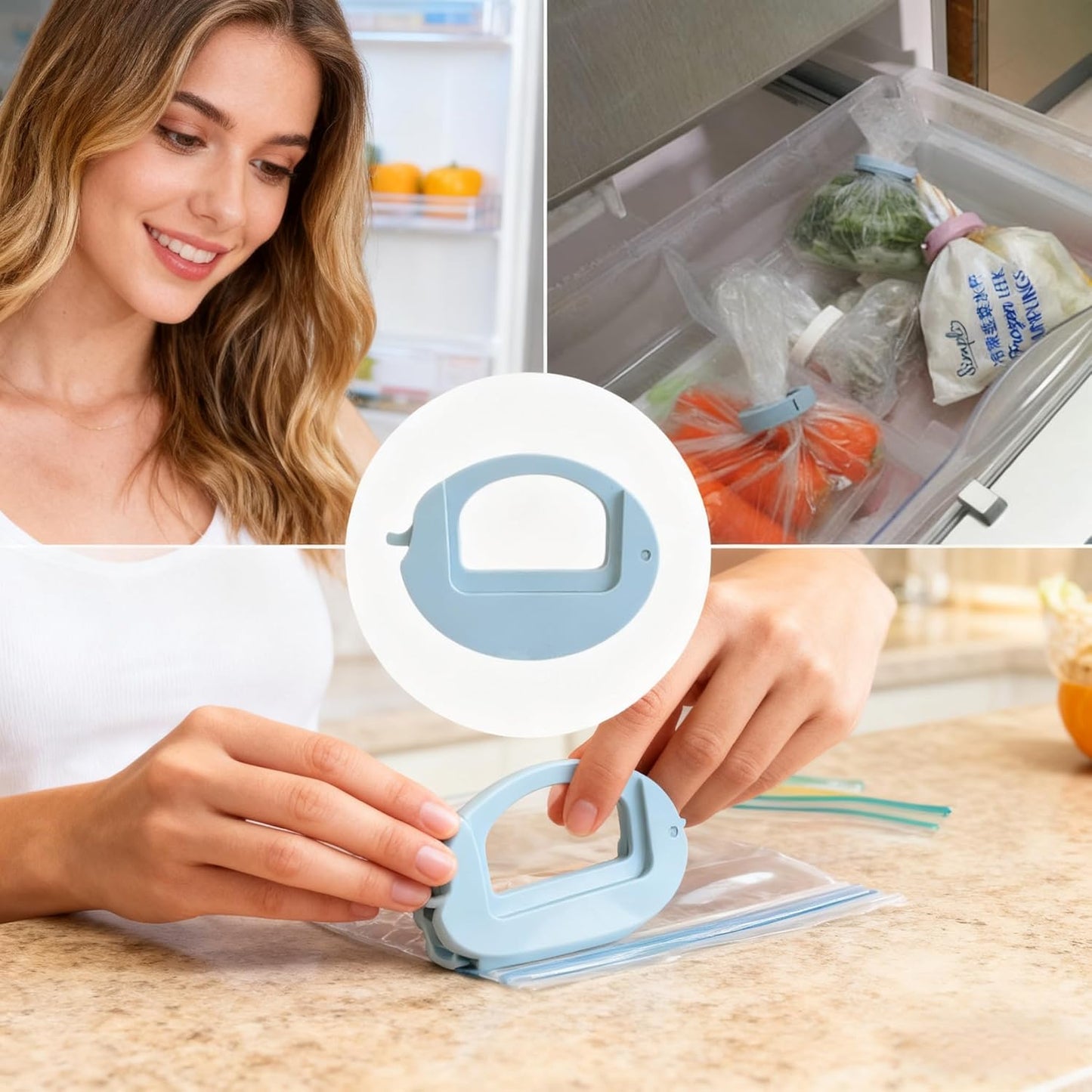 Leakproof Bag Clips 3 Pack by HAMModel | Airtight Sealing Clips for Food Storage | Assorted Sizes for Snack, Chip & Cereal Bags | Reusable Kitchen Organizer & Pantry Essentials