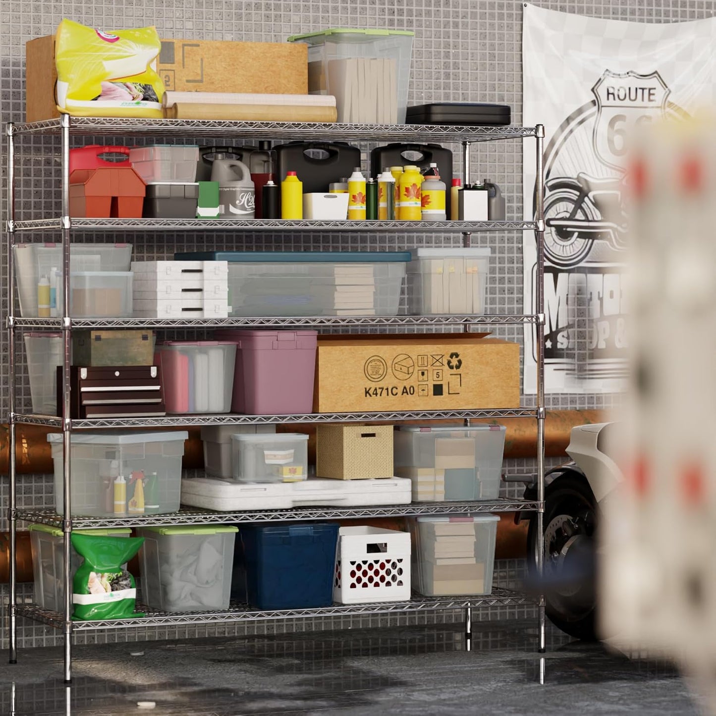 24" Deep x 72" Wide x 74" Height Wire Shelving Kit | 6-Tier | NSF Commercial Storage Rack Unit