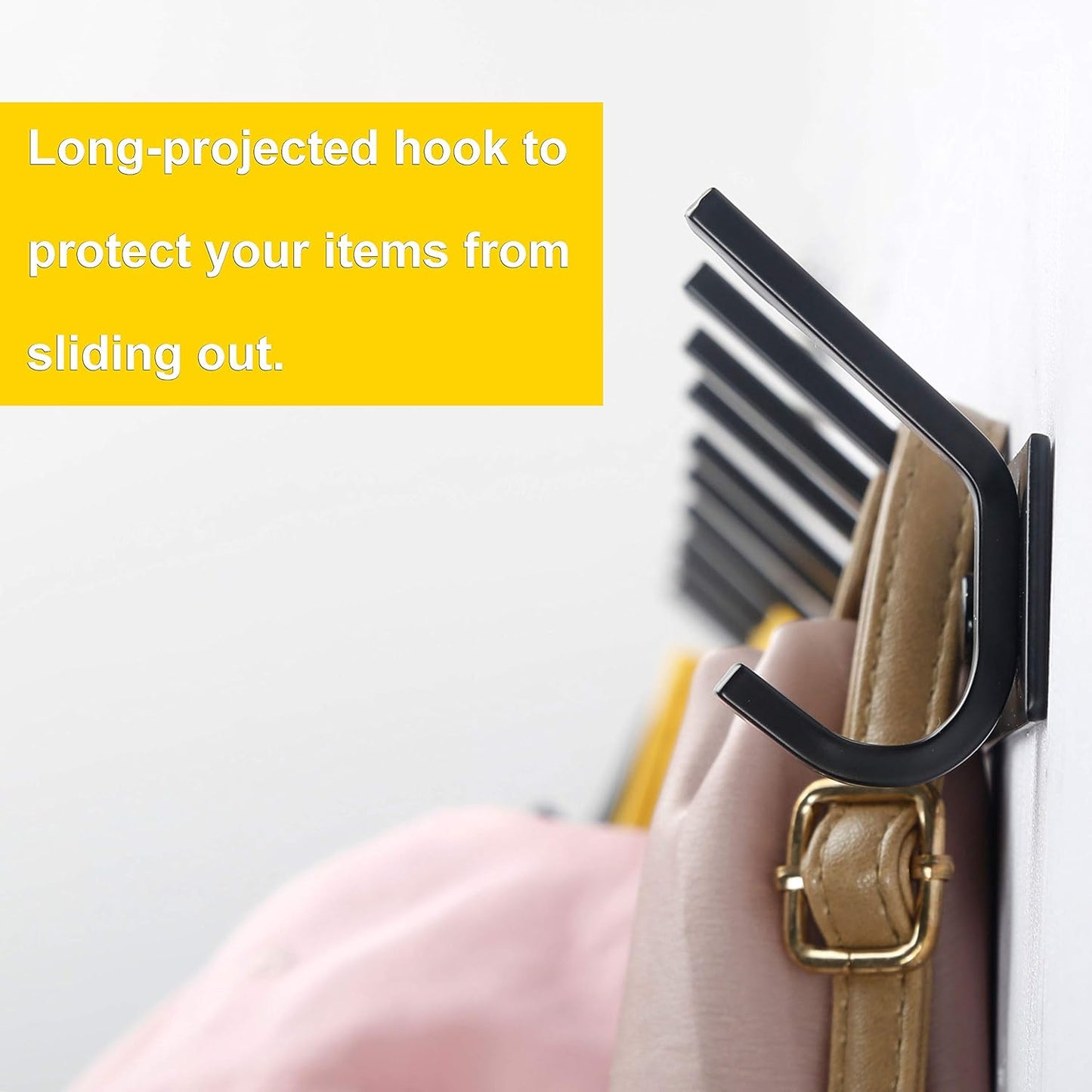 WEBI Coat Rack Wall Mounted,10 Hooks for Hanging Coats,30 Inch Hook Rack Hook Rail Coat Hanger Wall Mount for Backpack,Clothes,Jacket,Black