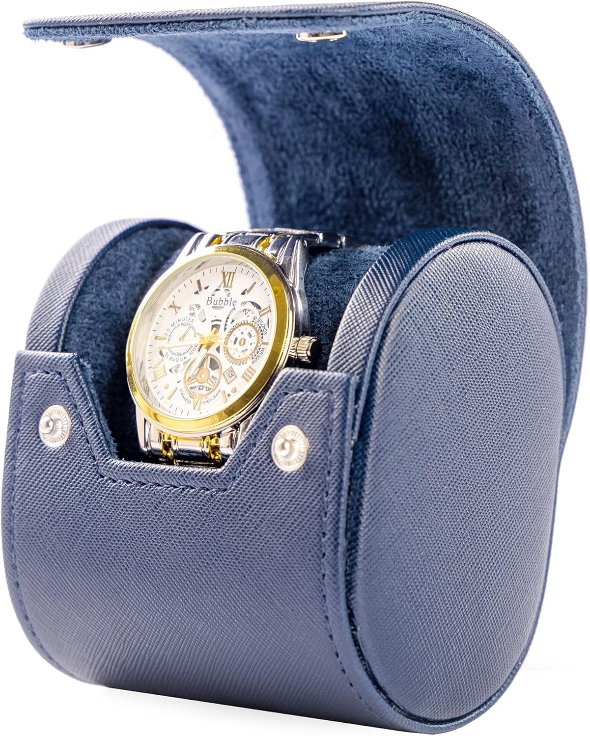 MR.OKAY Single Watch Travel Case -Classic Leather Watch Case with Perfect Texture. Watch Carrying Case or Organizer for Storage And Display. Ideal Gift for Men Traveling, All Handmade by Artisans