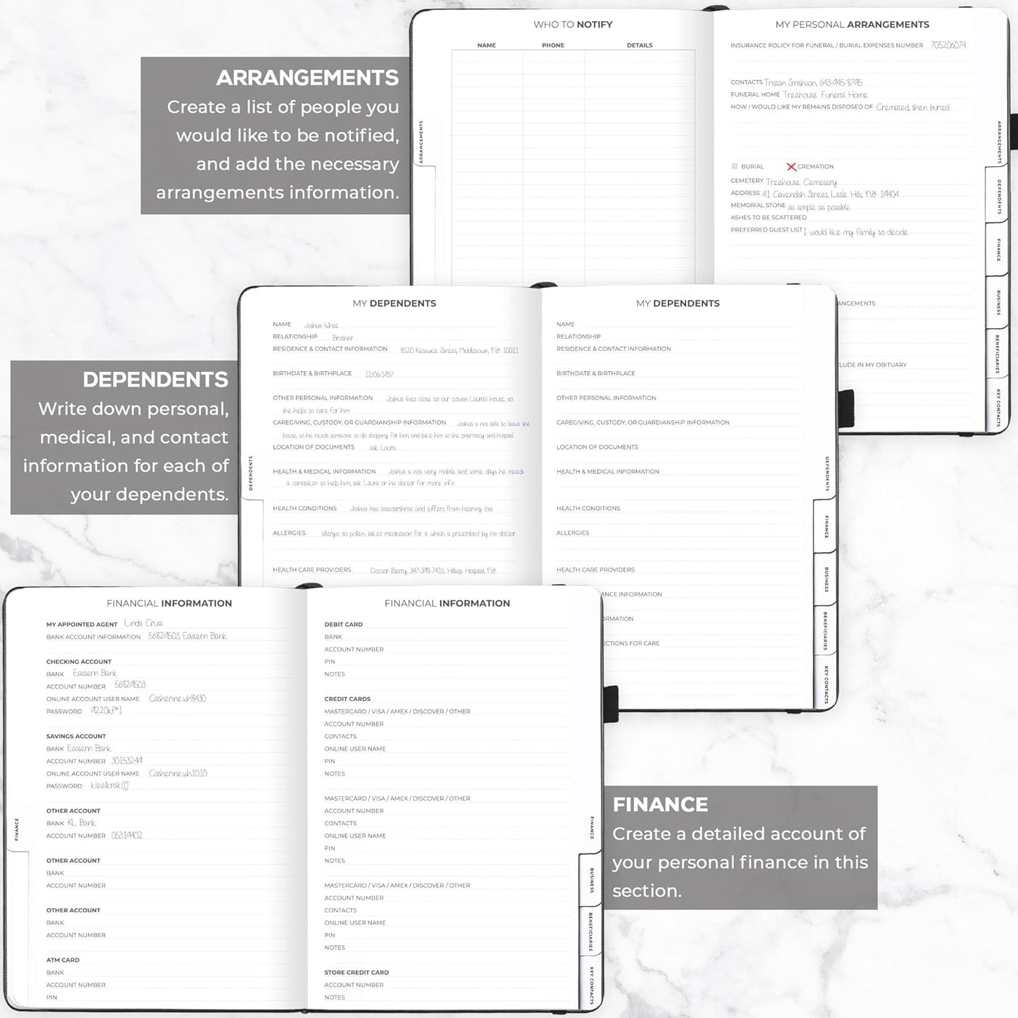 Clever Fox End of Life Planner – Final Arrangements Organizer for Beneficiary, Will Preparation, Last Wishes & Funeral Planning, A4 (Black)