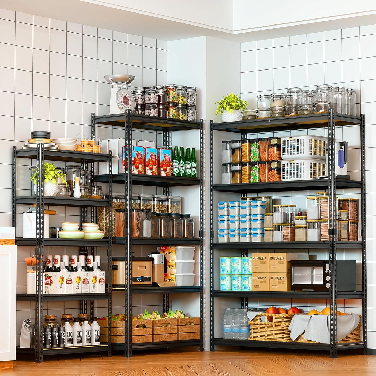 LEVELEVE 5-Tier Heavy Duty Storage Shelving Unit, 2020 lbs Capacity, Adjustable Metal Utility Shelf, 35" L x 16" W x 73" H for Garage, Kitchen, Pantry, Basement, Bathroom, Laundry