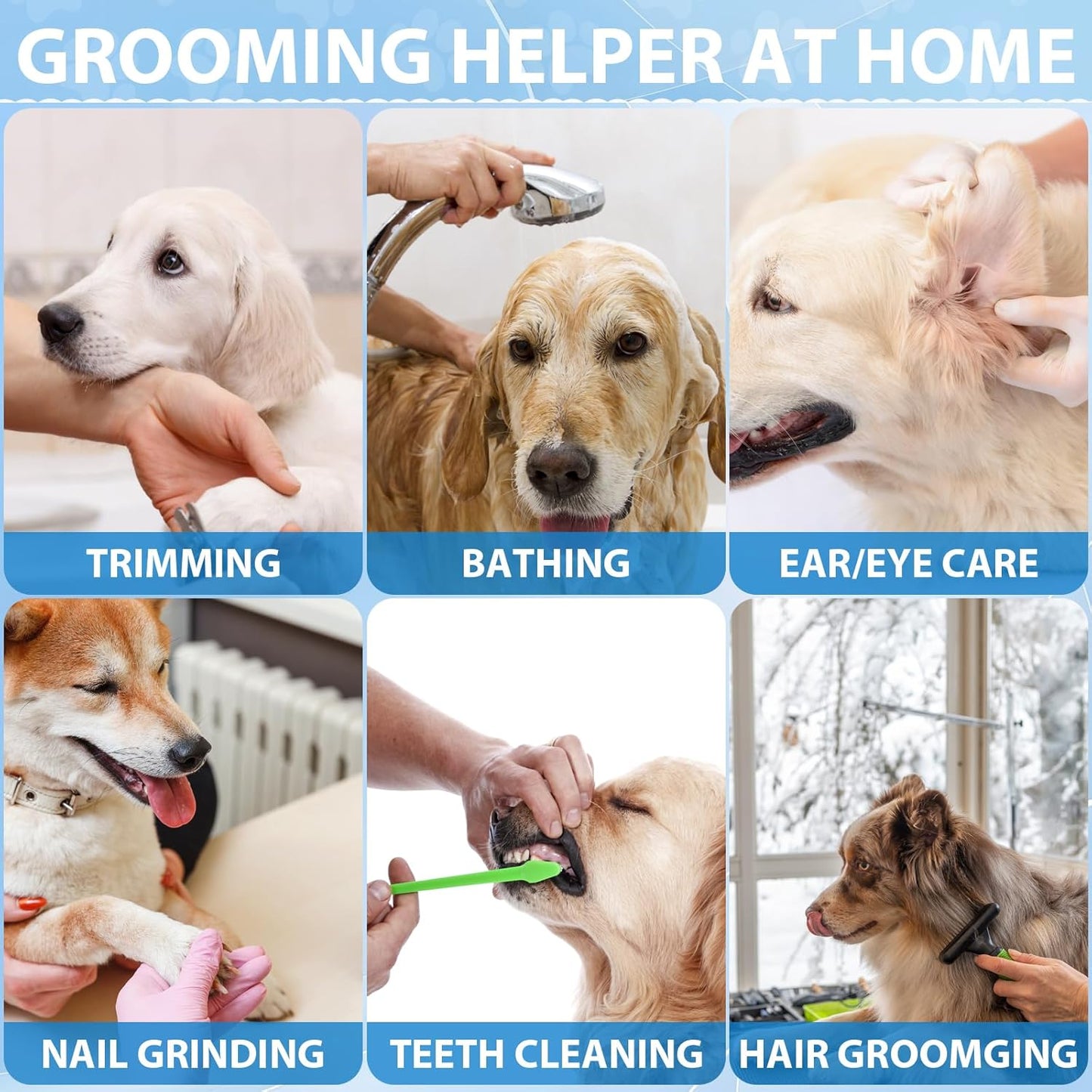 Pet Grooming Hammock Harness for Medium/Large Dogs Nail Trimming, Dog Sling for Cutting Nails, Dog Hanging Holder Hanger with Nail Clippers, Nail File, Scissors