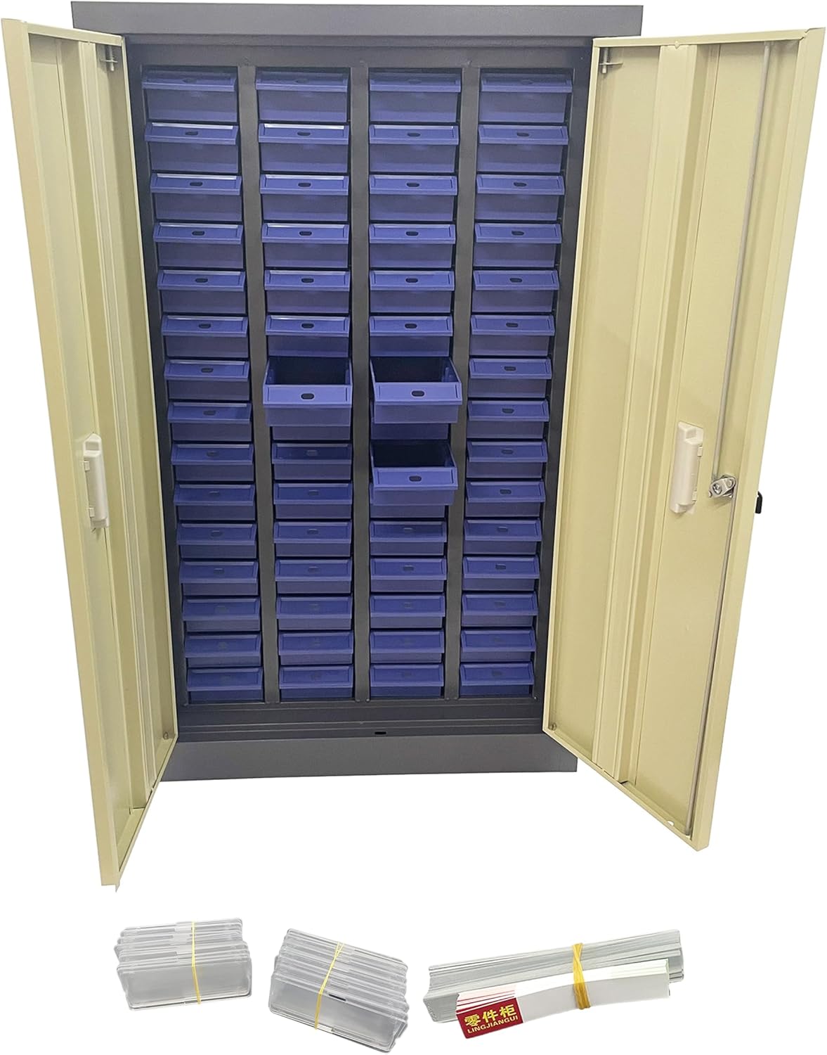 Parts Cabinet Screw Hardware Spare Parts Storage Organizer with 60 Small Drawers 7.8 * 3.9 * 1.9 inch for Bolts Nuts Legos Beads Metals Documents Garages Factories Offices with Lockable Door