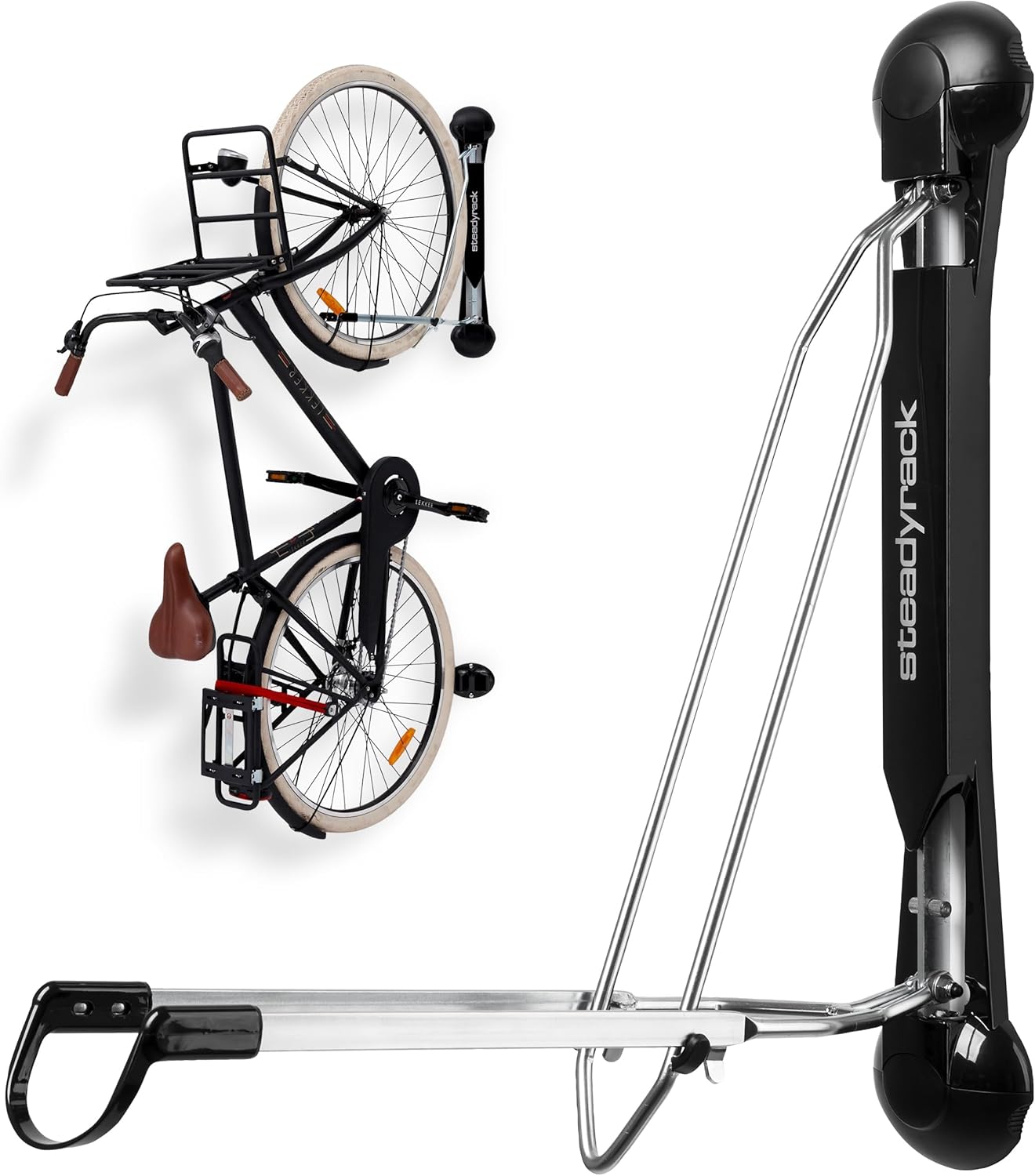 Steadyrack Bike Rack - Easy Lift Swivel Bike Wall Mount, Vertical Storage Solution for Bicycles with Fenders or Mudguards, Garage Bicycle Rack Wall Mount for Home