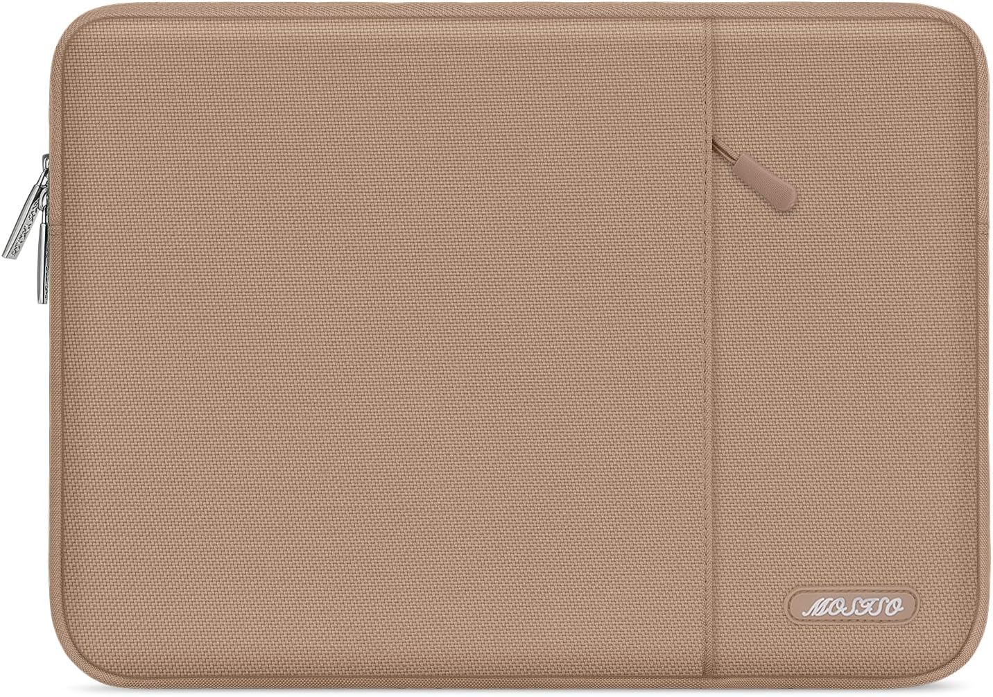 MOSISO Laptop Case 13.3 inch, 13-13.3 inch Laptop Sleeve Compatible with MacBook Air/Pro 13/Pro 14 M5 M4 M3 M2 M1, HP Dell ASUS Lenovo,Polyester Vertical Computer Sleeve Bag with Pocket, Bronze Brown