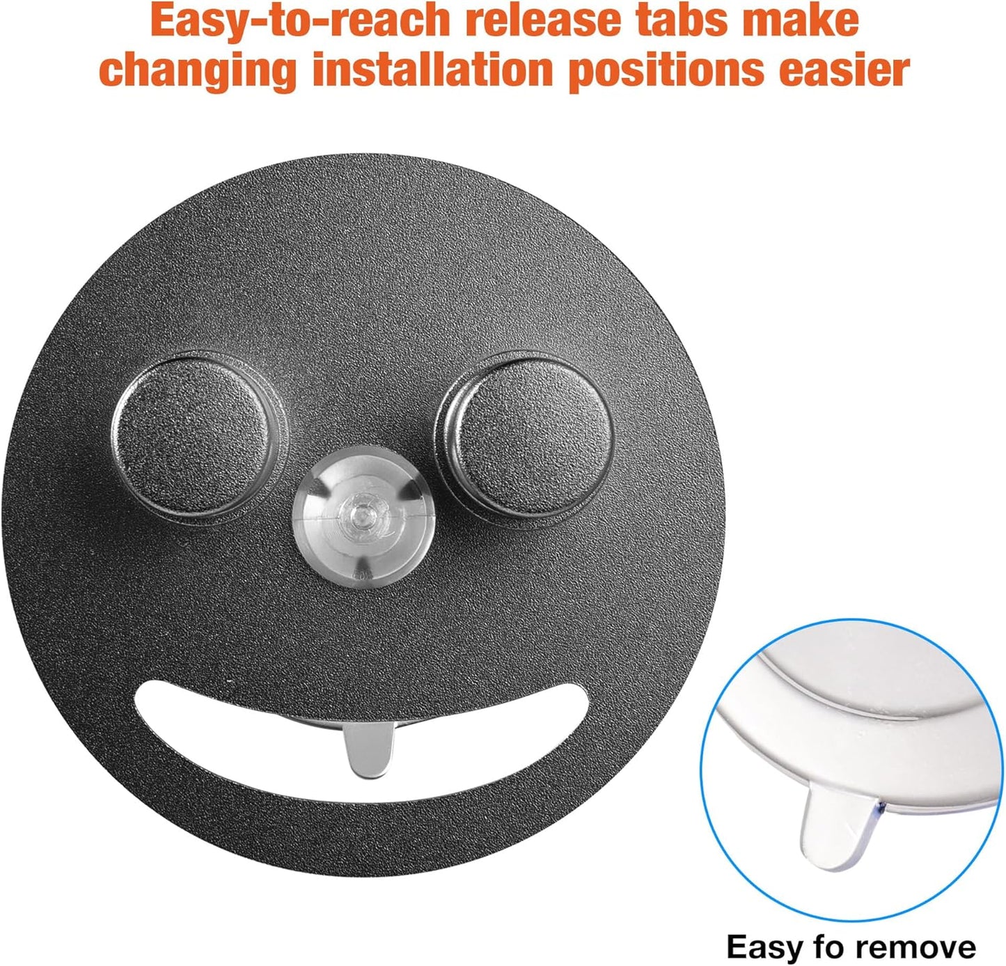 Smiley face sponge holder, kitchen Sink Caddy Organizer with Suction cup,Made of rust-proof aluminum that never rusts for Mommy & Daddy Sponges Black (1-Pack）