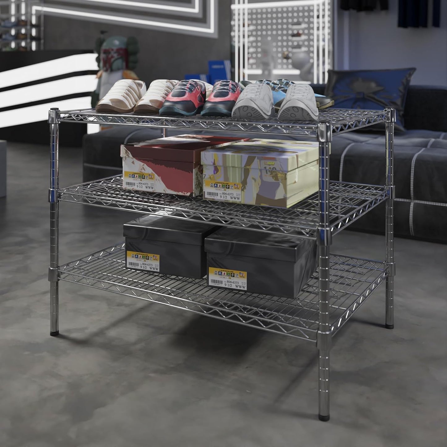 24" Deep x 36" Wide x 27" Height Wire Shelving Kit | 3-Tier | NSF Commercial Storage Rack Unit