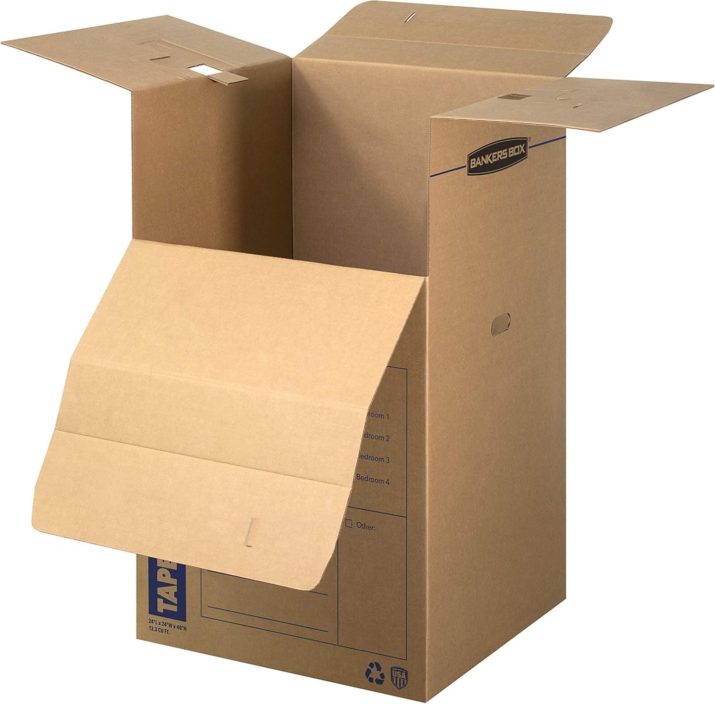 Bankers Box Tall Wardrobe Box 3 Pack, Tape-Free Design, 24-in x 24-in x 40-in (7710501)
