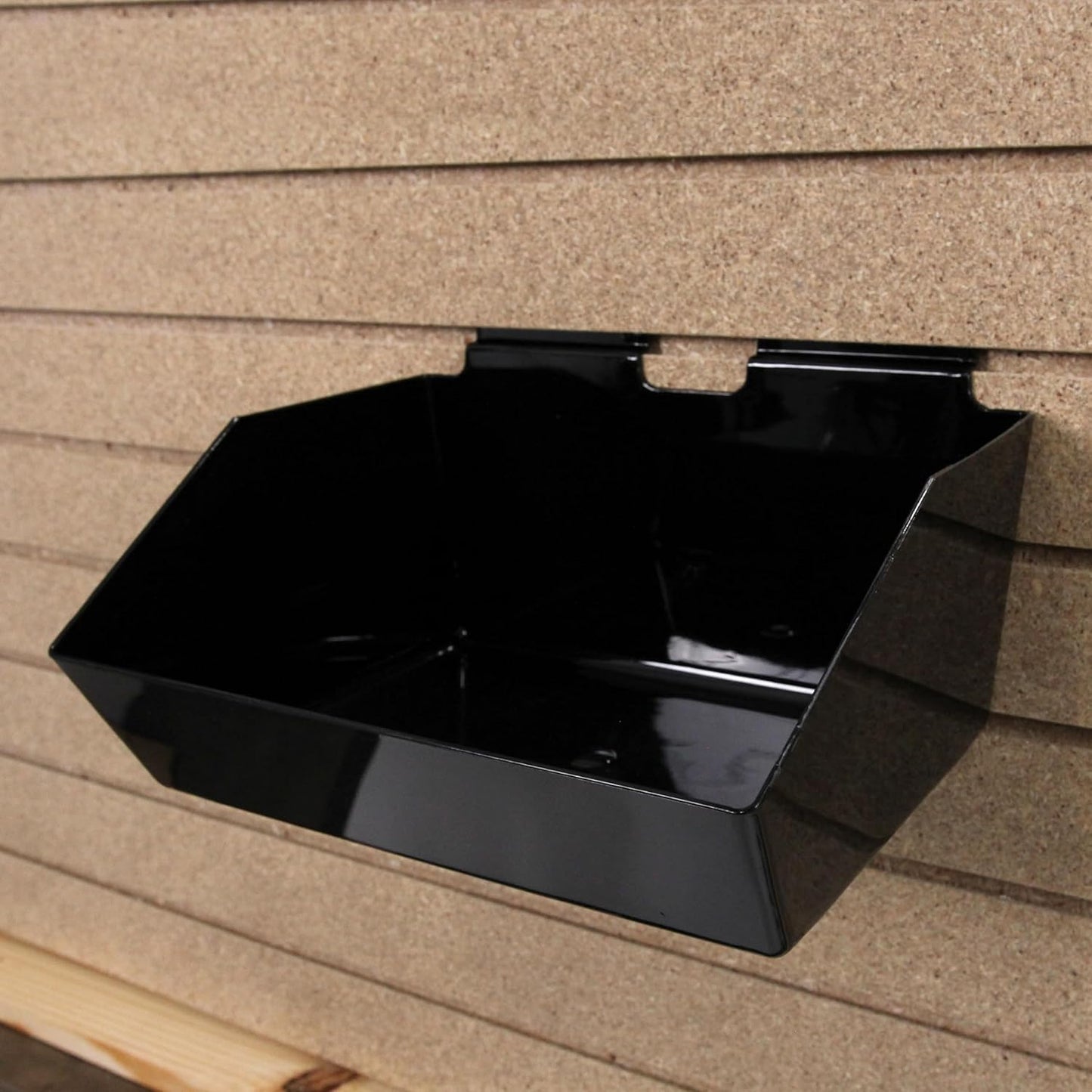 SSWBasics 12 x 5 ½ x 9 ½ inch Black Plastic Dump Bin - For Slatwall - Set of 2 - Perfect for Retail, Convenience Store, Salon, and Home Use For Storage and Organizing