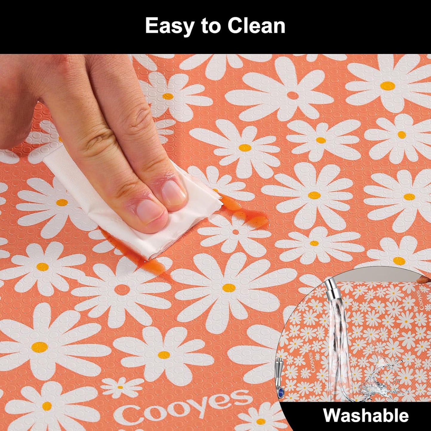 Cooyes Shelf Liner – Premium Non-Adhesive Cabinet & Drawer Liner for Kitchen – Waterproof Shelf Paper with Modern Pattern – Durable EVA Cabinet Mat – Easy to Cut （11.8" W x 236" L）