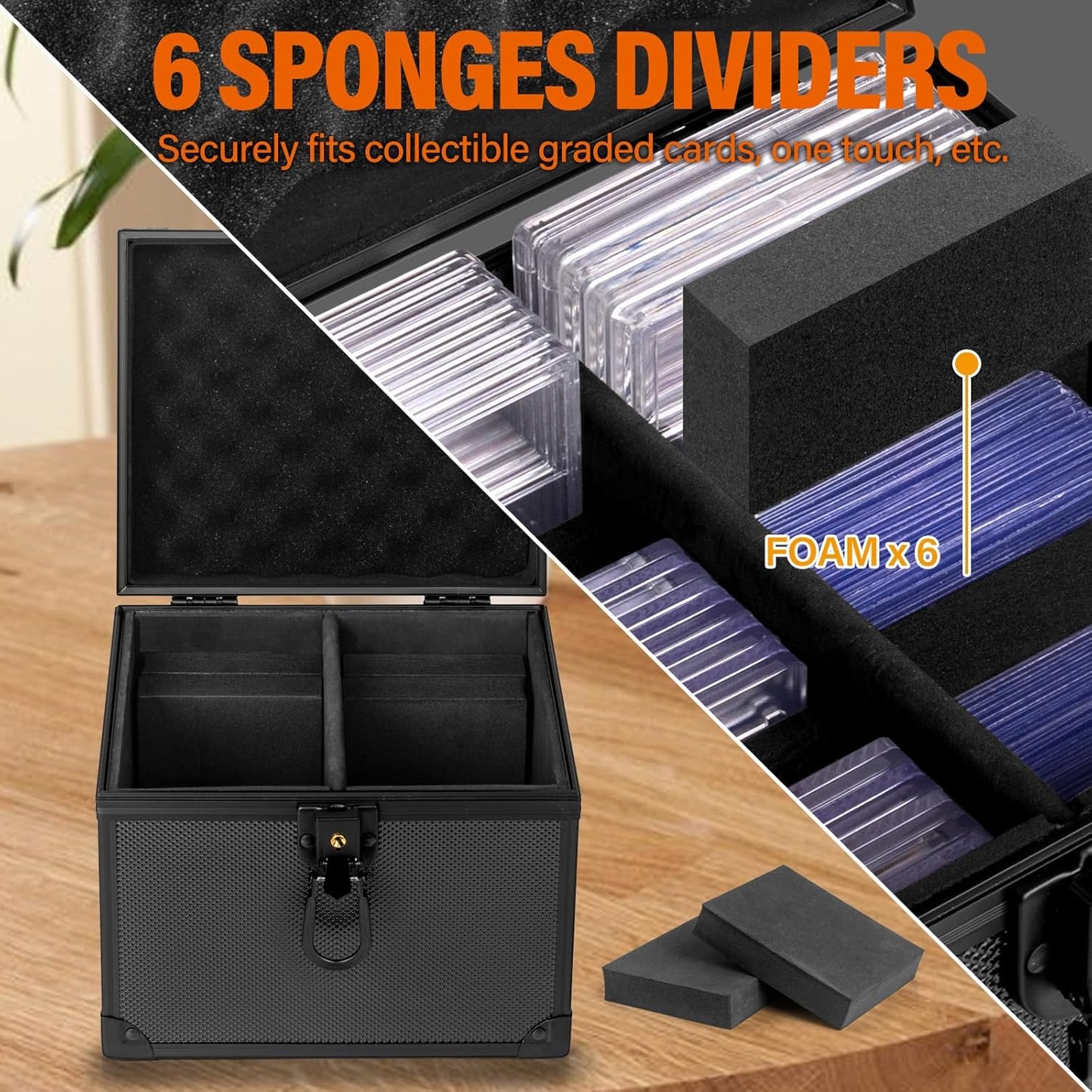 Graded Card Storage Box, Top Loaders Case, Sports Trading Box, Slab PSA MTG CSG BGS SGC Magnetic Holder, Waterproof Carrying Case, Collector Storage Boxes