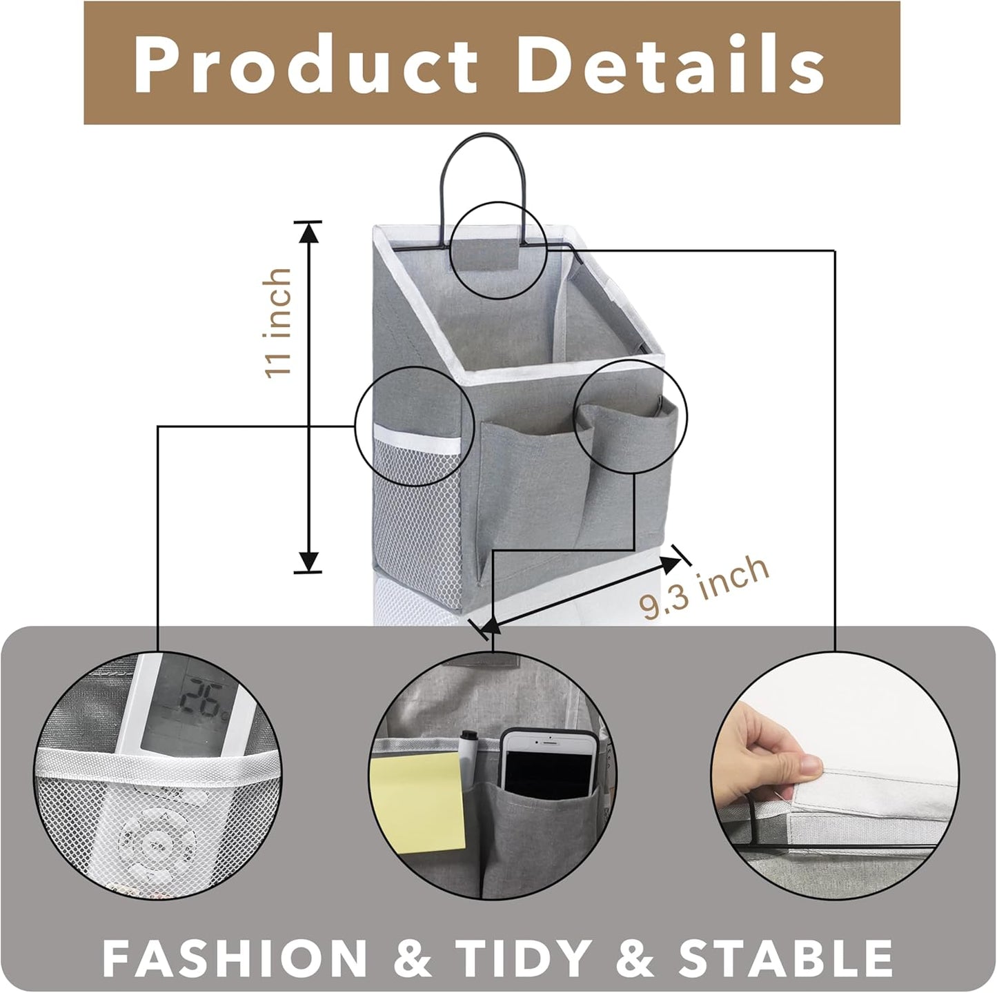 Wall Hanging Organizer Bag (Small) (Pink-2pcs)