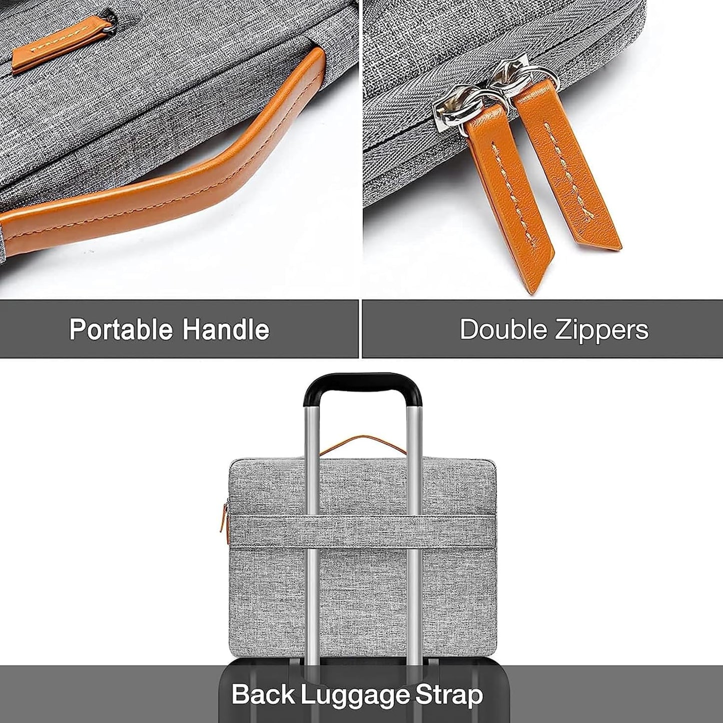 MOSISO 360 Protective Laptop Case 15 inch, 15 inch Laptop Sleeve Compatible with MacBook Air M4 M3 M2 2025 2024 2023, Dell XPS Plus, Side Open Carrying Case with 4 Zipper Pockets&Handle, Gray
