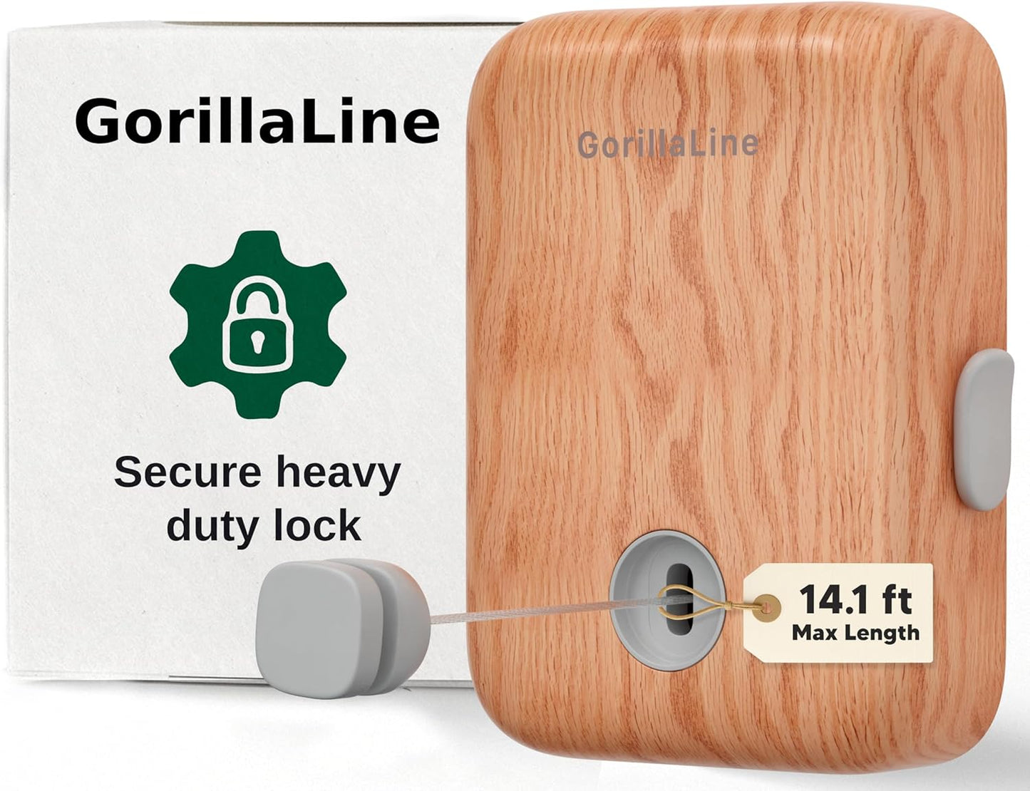 GorillaLine - Retractable Clothesline Indoor Outdoor Clothes Line - Heavy Duty Clothes Drying Laundry Line - Wall Mounted Drying Rack - Air Dry Clothing