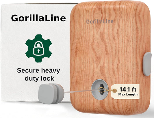 GorillaLine - Retractable Clothesline Indoor Outdoor Clothes Line - Heavy Duty Clothes Drying Laundry Line - Wall Mounted Drying Rack - Air Dry Clothing