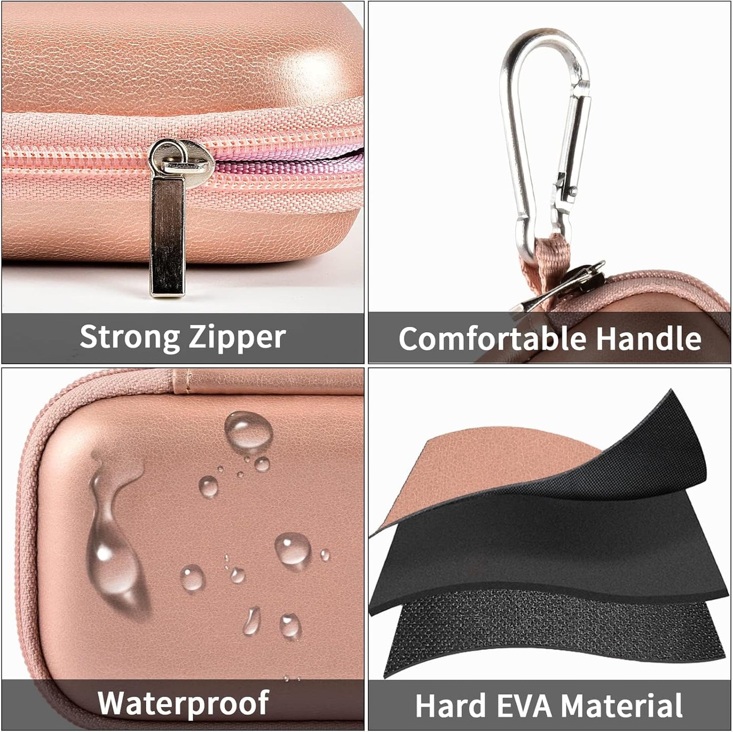 Hard Case Compatible with SanDisk Extreme PRO 500GB 1TB 2TB 4TB Portable External SSD. Carrying Travel Holder for Crucial X8 Solid State Drive (Box Only)-Rose Gold
