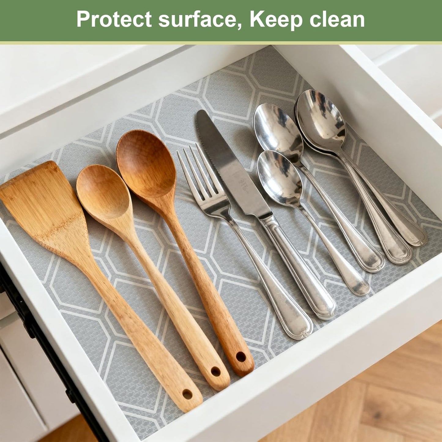 Shelf Liner, Refragerator Drawer Liners for Kitchen Cabinets, Waterproof Bathroom Sink Mat No Slip Cupboard Liners Non Adhesive Fridge Liner Roll - Clear 17.5"×118"