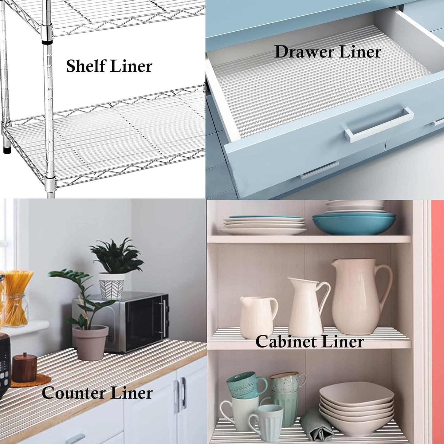 Shelf Liners for Kitchen Cabinets 10 Inch Wide X 20 Ft Non Adhesive Cabinet Drawer Liners Non Slip Clear Waterproof Shelves Liners for Refrigerator Closet Cupboard Pantry Mat Kitchen Bathroom
