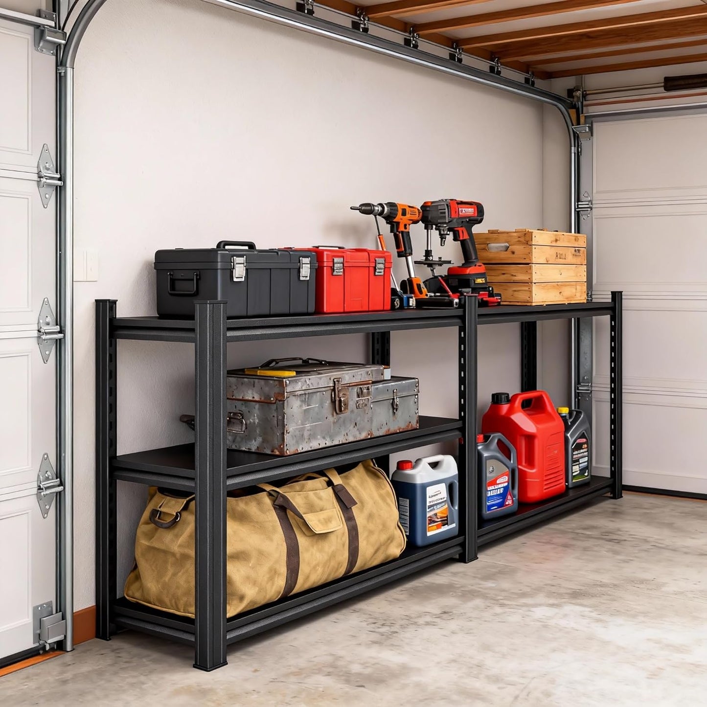 Garage Storage Shelves,5 tier shelving unit, 40 inch Wide, 18” Deep, 78” Tall Organizer Metal Shelf for Basement/Living Room/Bedroom/Laundry/Pantry/Kitchen, Heavy Duty, Adjustable,Easy to install