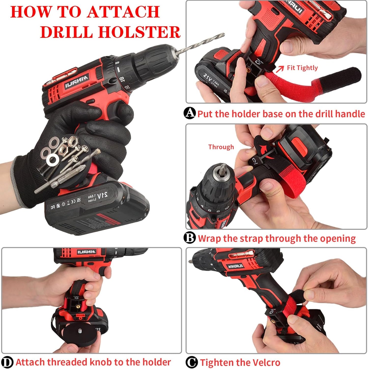 MUTUACTOR Magnetic Tool Holder - Heavy Duty, Quick Response, for Cordless Drills, Impact Wrenches, Screws, Bits, Nails & Hardware (1 Set)